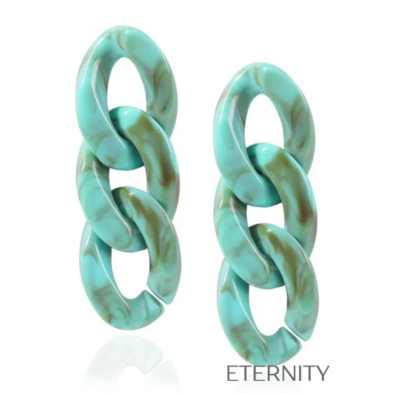 Zarcillos Nacre Link Marmoleados  Zarcillos Beige Unica Acero Inoxidable  ETERNITY