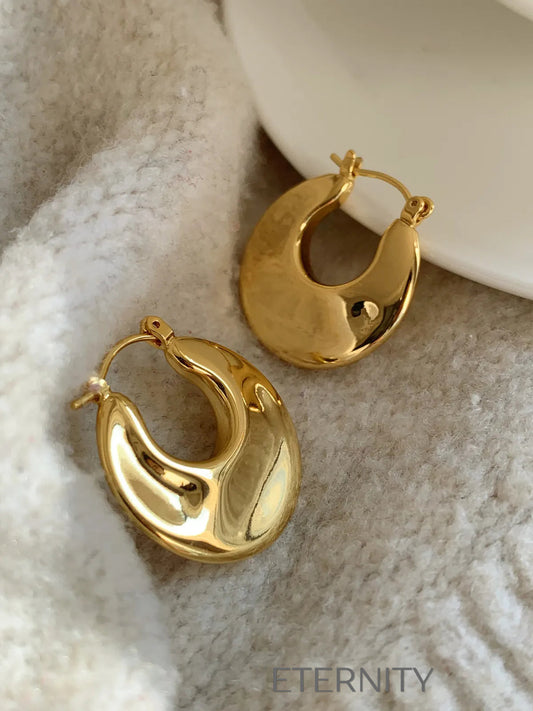 Zarcillos de Aro Luminous Bold Estilo Chunky en Oro y Plata  Zarcillos Dorado Unica Acero Inoxidable  ETERNITY
