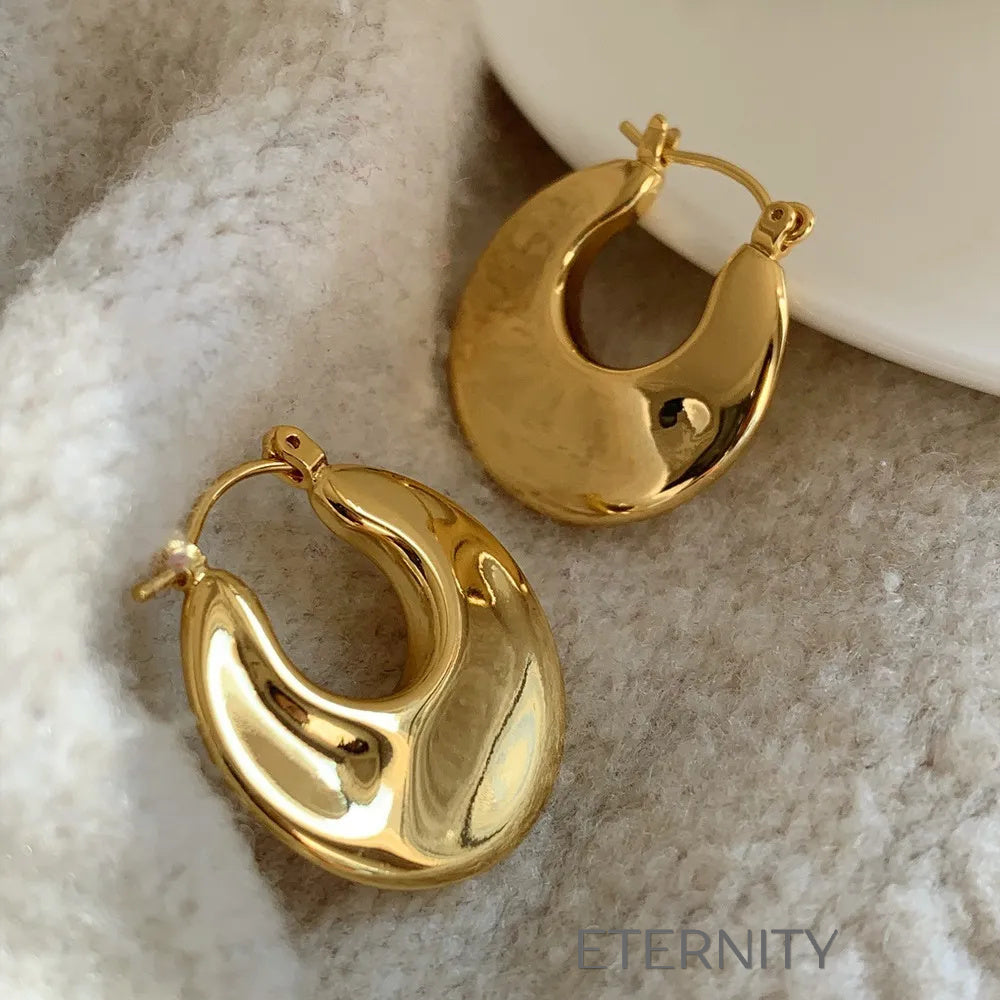 Zarcillos de Aro Luminous Bold Estilo Chunky en Oro y Plata  Zarcillos Dorado Unica Acero Inoxidable  ETERNITY