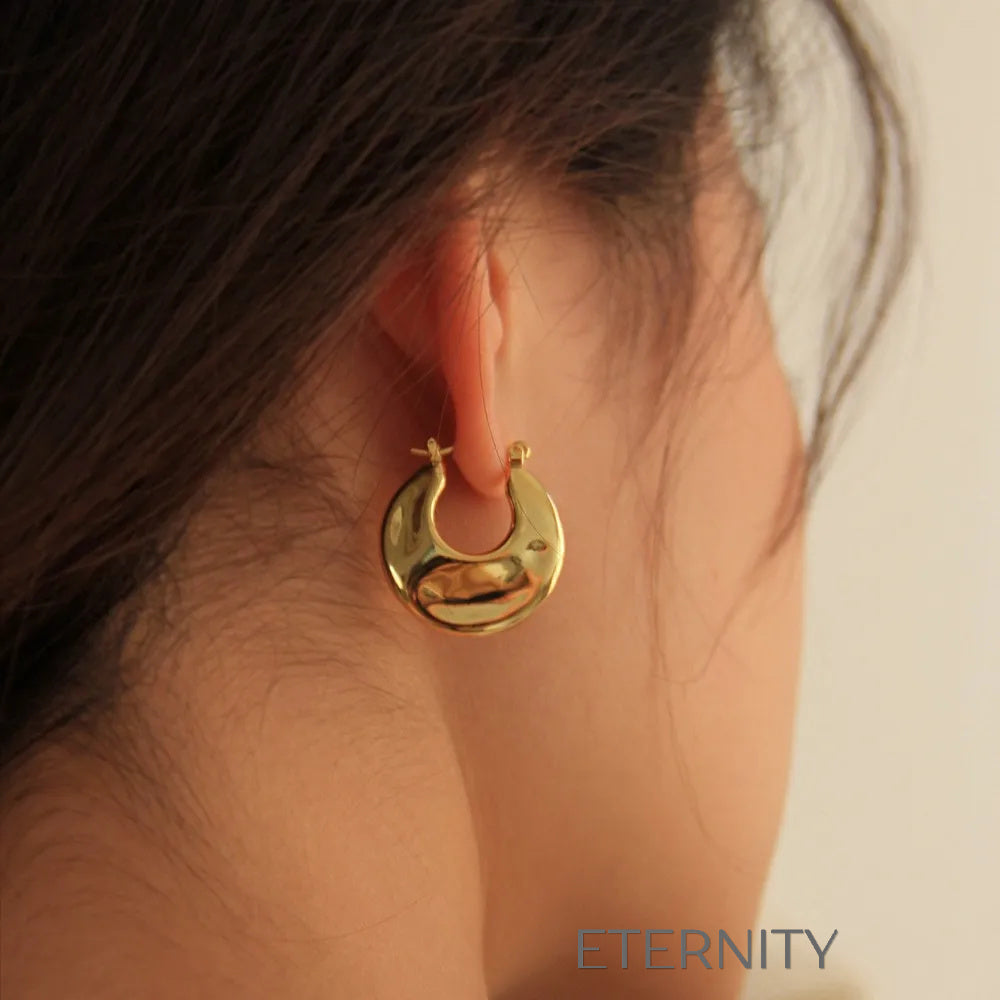 Zarcillos de Aro Luminous Bold Estilo Chunky en Oro y Plata  Zarcillos Dorado Unica Acero Inoxidable  ETERNITY