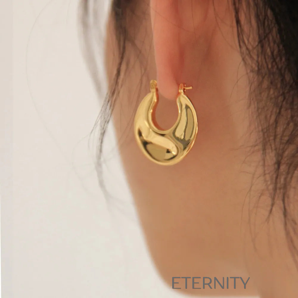Zarcillos de Aro Luminous Bold Estilo Chunky en Oro y Plata  Zarcillos Dorado Unica Acero Inoxidable  ETERNITY