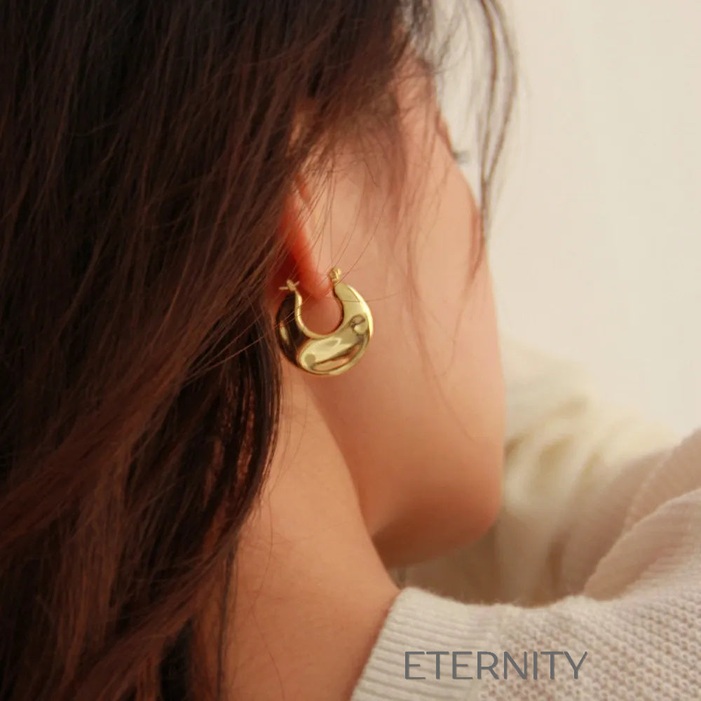 Zarcillos de Aro Luminous Bold Estilo Chunky en Oro y Plata  Zarcillos Dorado Unica Acero Inoxidable  ETERNITY