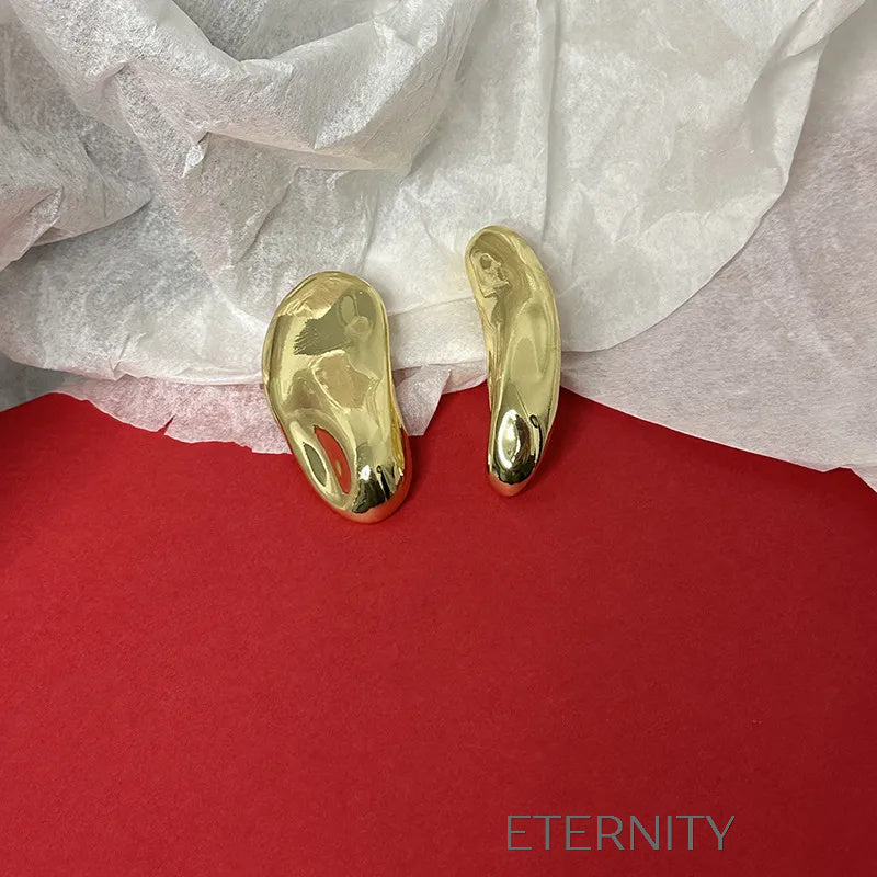 Zarcillos Liquid Gold Orgánicos  Zarcillos Dorado Unica Acero Inoxidable  ETERNITY