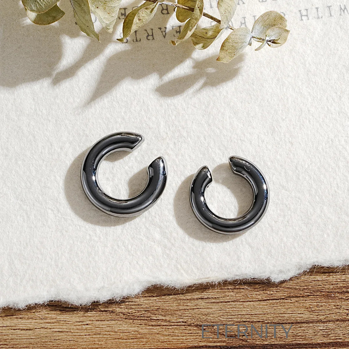 Set Brazaletes Industrial Faith  Zarcillos Negro Unica Acero Inoxidable  ETERNITY