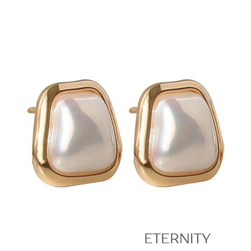 Zarcillos Perla Barroca  Zarcillos Dorado Unica Acero Inoxidable  ETERNITY