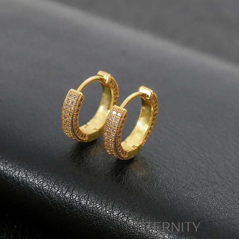 Zarcillos Double Glitz  Zarcillos Negro Unica Acero Inoxidable  ETERNITY