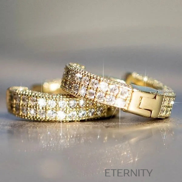 Zarcillos Double Glitz  Zarcillos Negro Unica Acero Inoxidable  ETERNITY