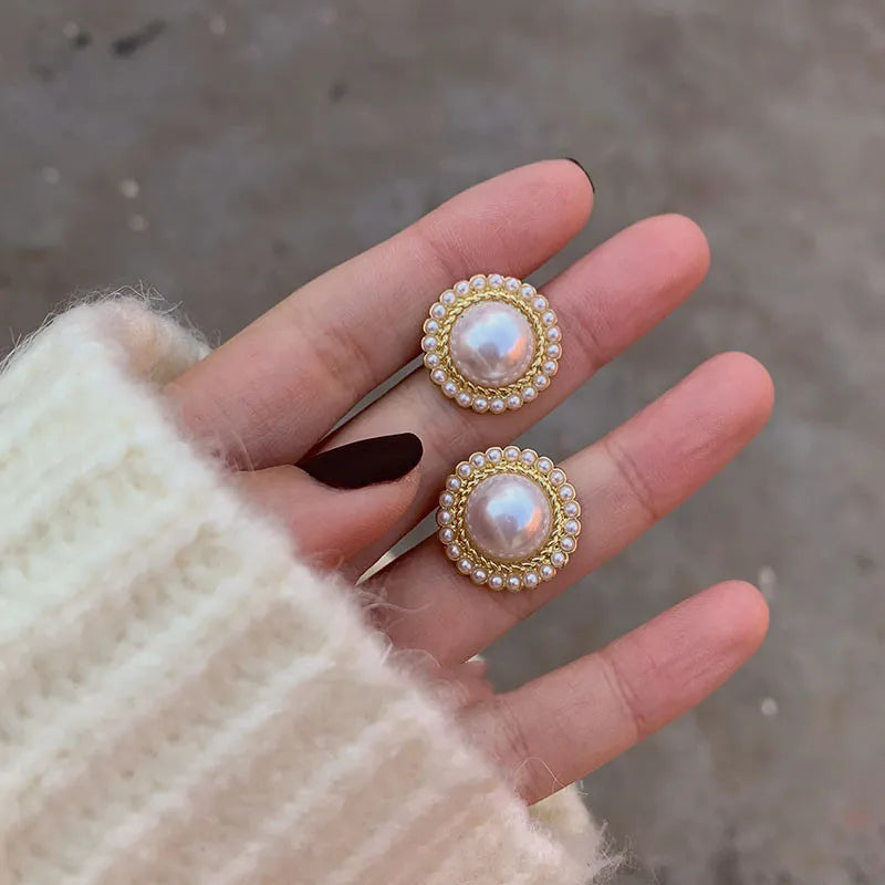 Argollas "Graceful Pearl" ETERNITY - Baño de Oro y Perla Pendiente