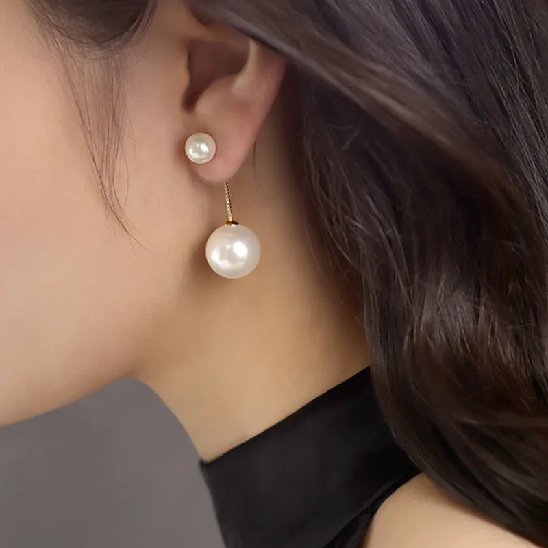 Argollas "Graceful Pearl" ETERNITY - Baño de Oro y Perla Pendiente