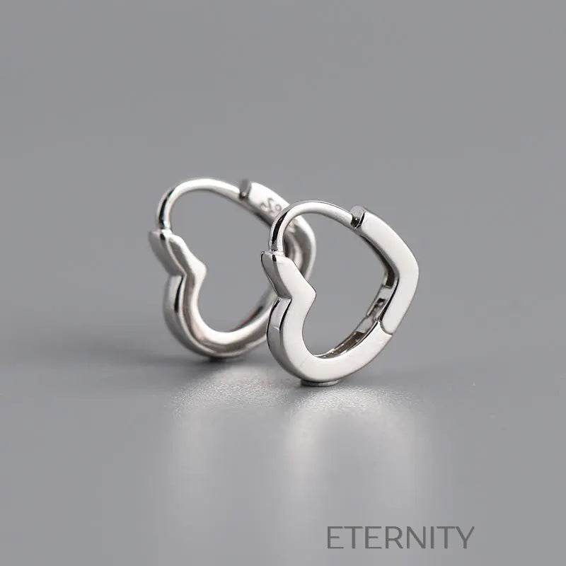 Zarcillos Heart Huggie Oro y Plata  Zarcillos Dorado Unica Acero Inoxidable  ETERNITY