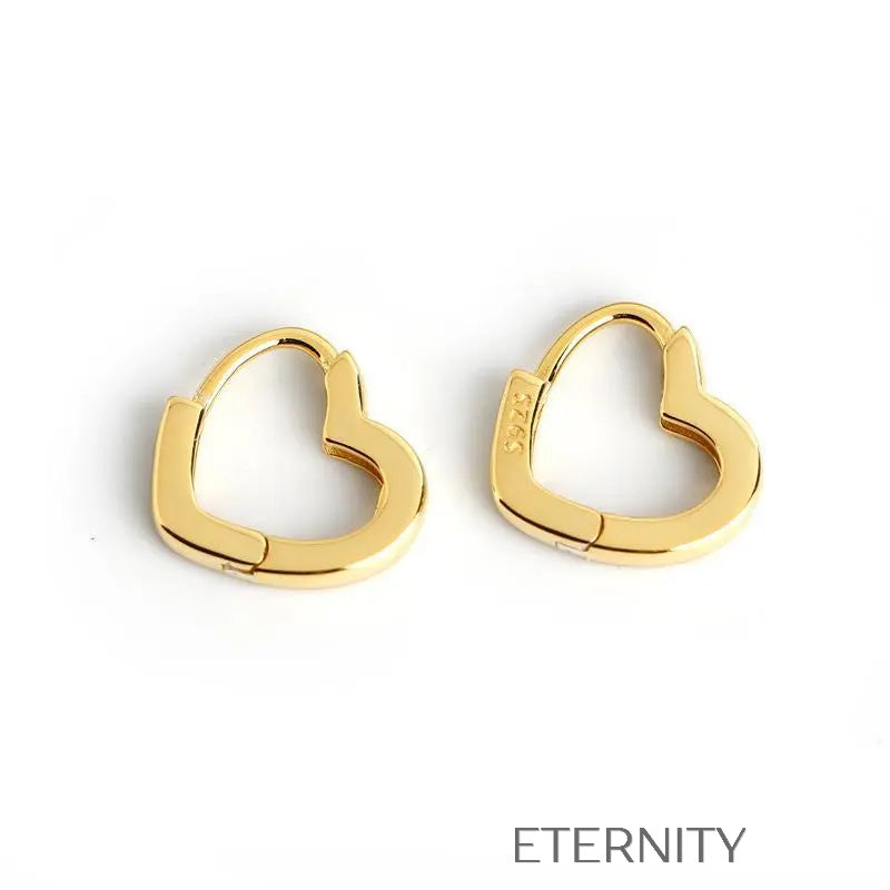 Zarcillos Heart Huggie Oro y Plata  Zarcillos Dorado Unica Acero Inoxidable  ETERNITY