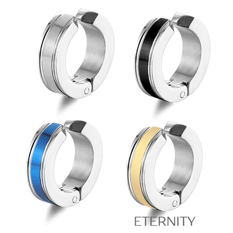 Zarcillos de Presión Earcuffs de Acero Inoxidable  Zarcillos Negro Unica Acero Inoxidable  ETERNITY