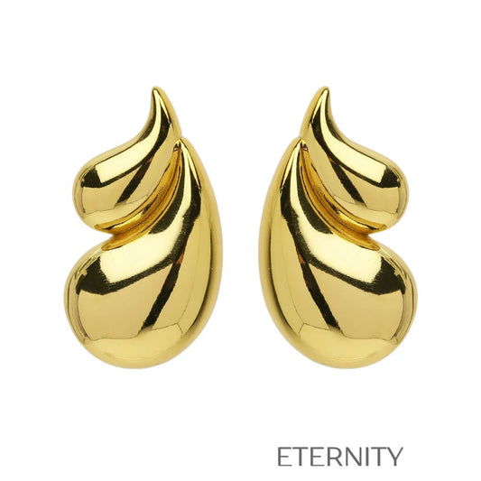 Zarcillos de Aro Infinite Nest con Diseño de Hilos Entrelazados  Zarcillos Dorado Unica Acero Inoxidable  ETERNITY