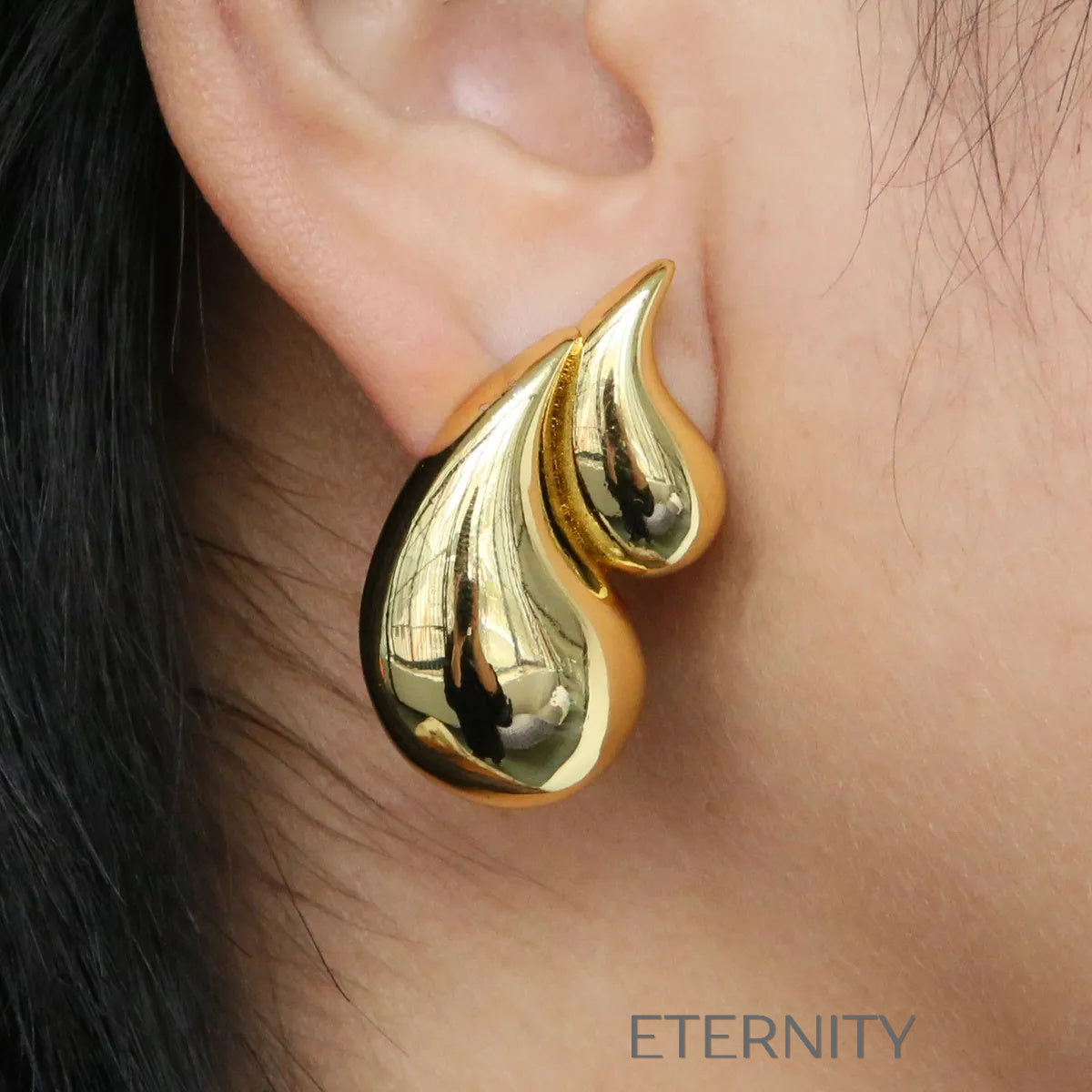Zarcillos de Aro Infinite Nest con Diseño de Hilos Entrelazados  Zarcillos Dorado Unica Acero Inoxidable  ETERNITY