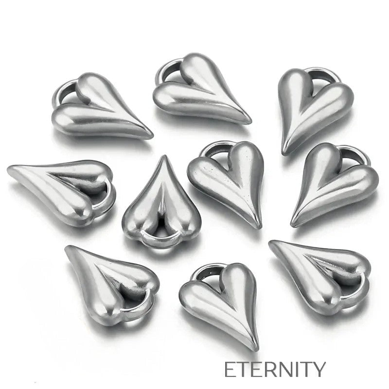 Zarcillos de Aro Luxe Heart con Dije de Corazón Escultural en Oro y Plata  Zarcillos Dorado Unica Acero Inoxidable  ETERNITY