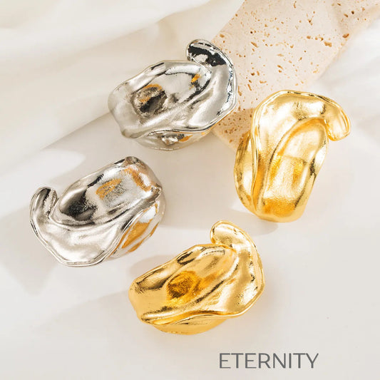 Zarcillos Liquid Fold  Zarcillos Dorado Unica Acero Inoxidable  ETERNITY