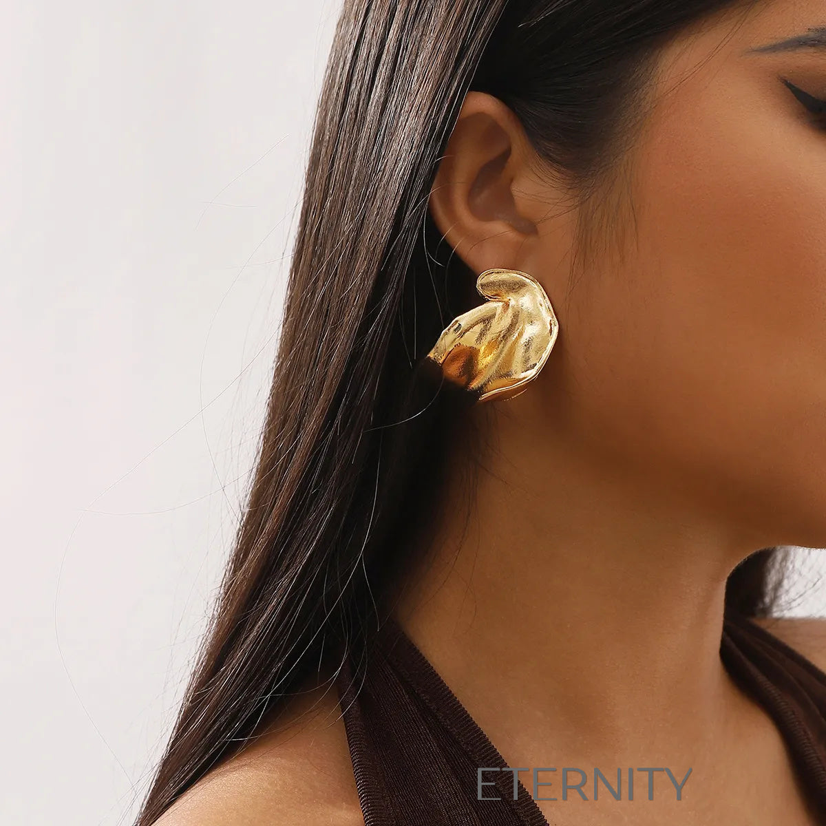 Zarcillos Liquid Fold  Zarcillos Dorado Unica Acero Inoxidable  ETERNITY
