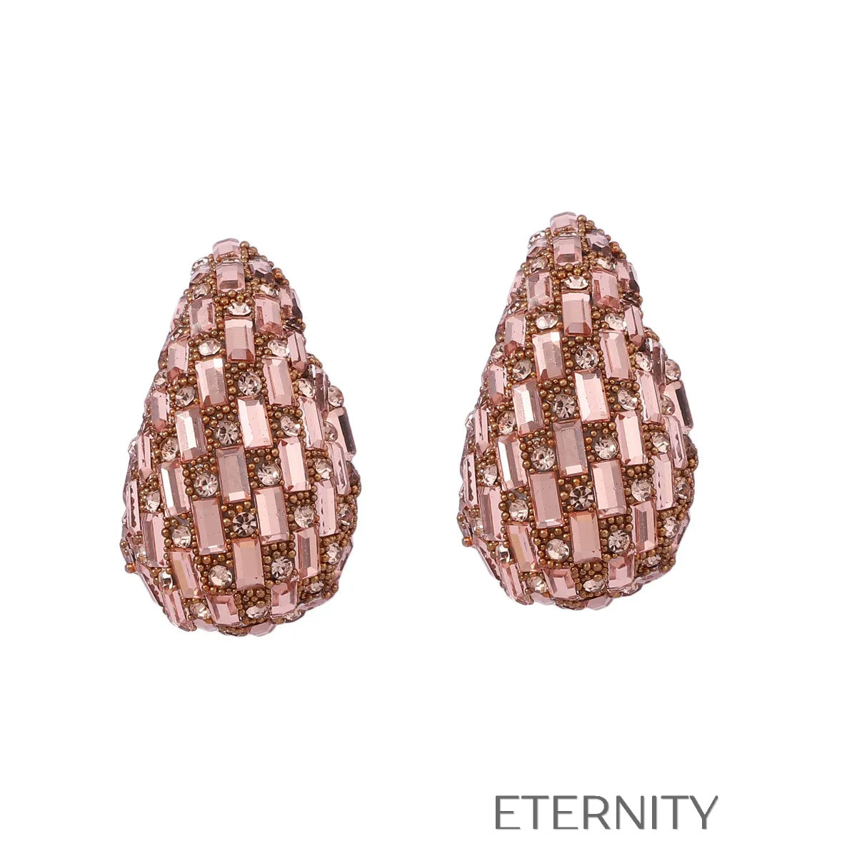 Zarcillos Rainbow Crystal en Forma de Gota con Micro Pavé de Colores  Zarcillos Negro Unica Acero Inoxidable  ETERNITY