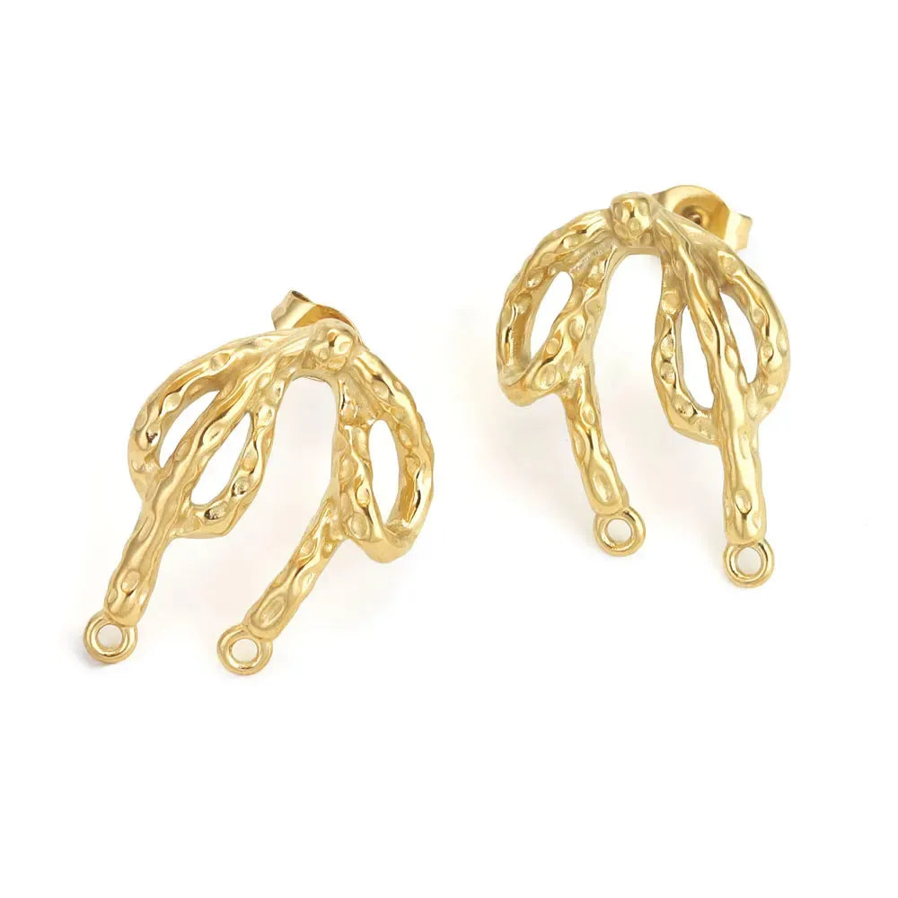 Zarcillos "Golden Bow" ETERNITY - Lazo Esculpido Martillado