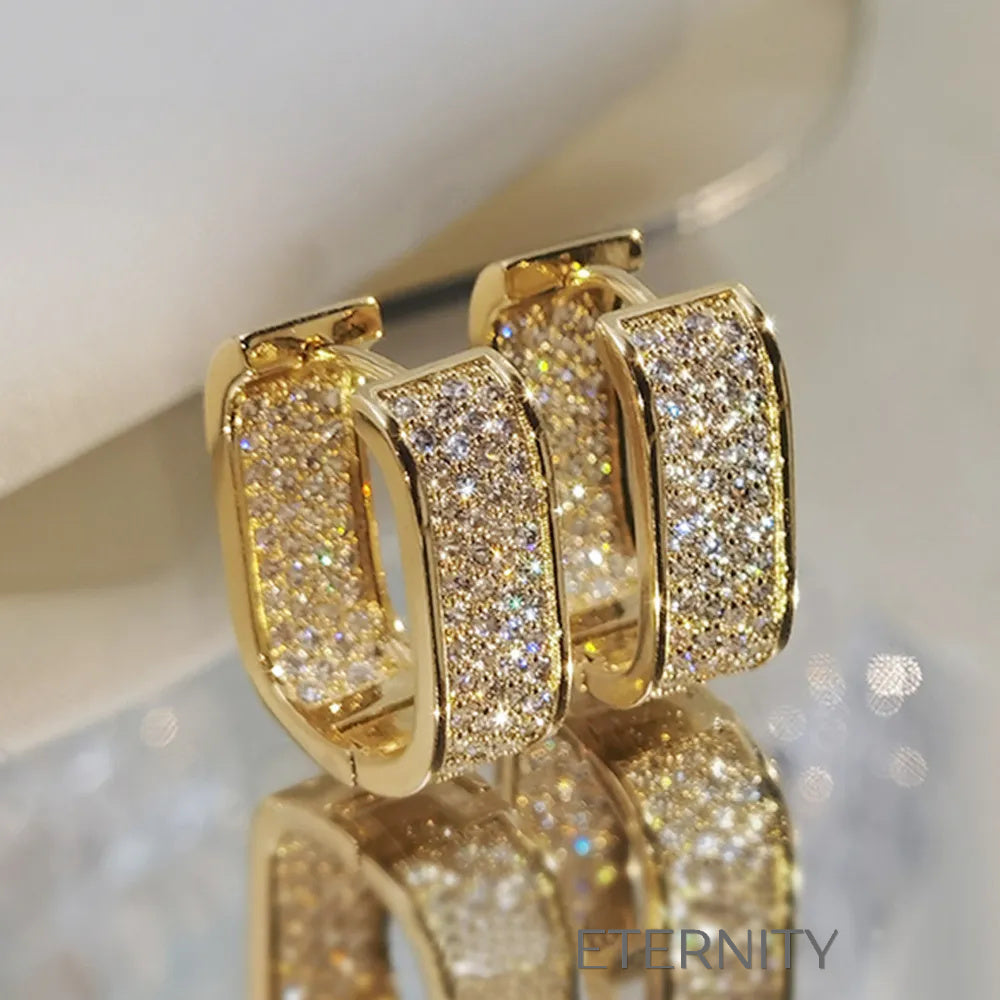 Zarcillos Glitter Hoop  Zarcillos Dorado Unica Acero Inoxidable  ETERNITY