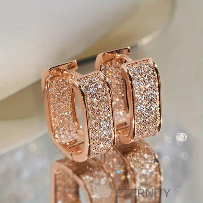 Zarcillos Glitter Hoop  Zarcillos Dorado Unica Acero Inoxidable  ETERNITY