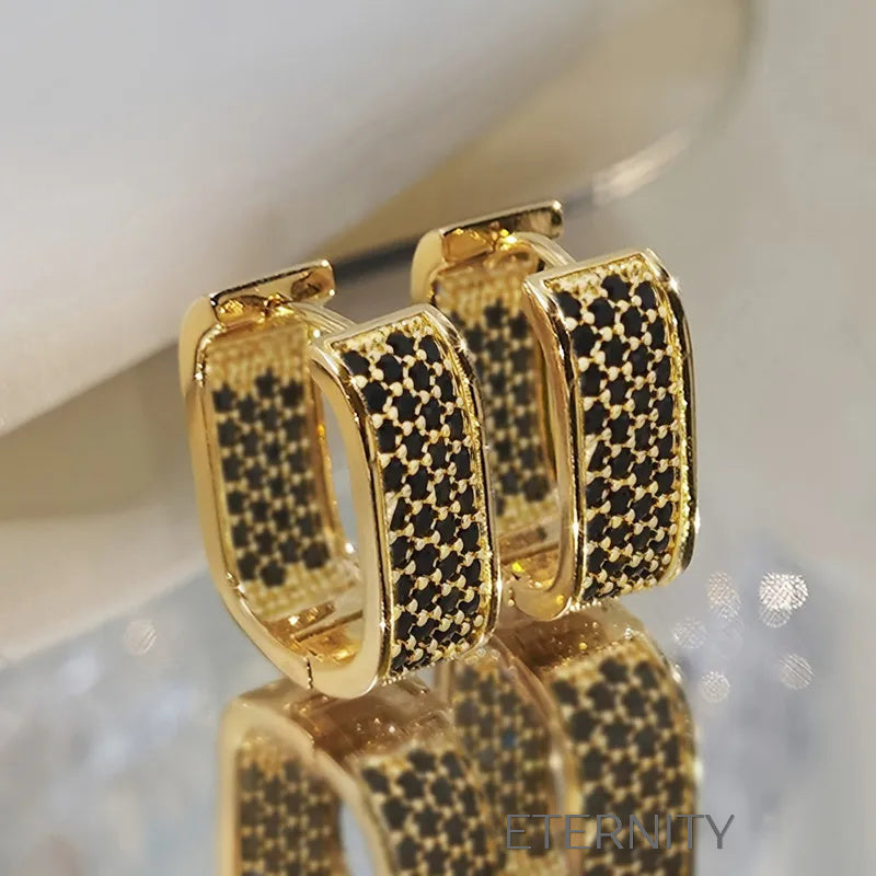 Zarcillos Glitter Hoop  Zarcillos Dorado Unica Acero Inoxidable  ETERNITY