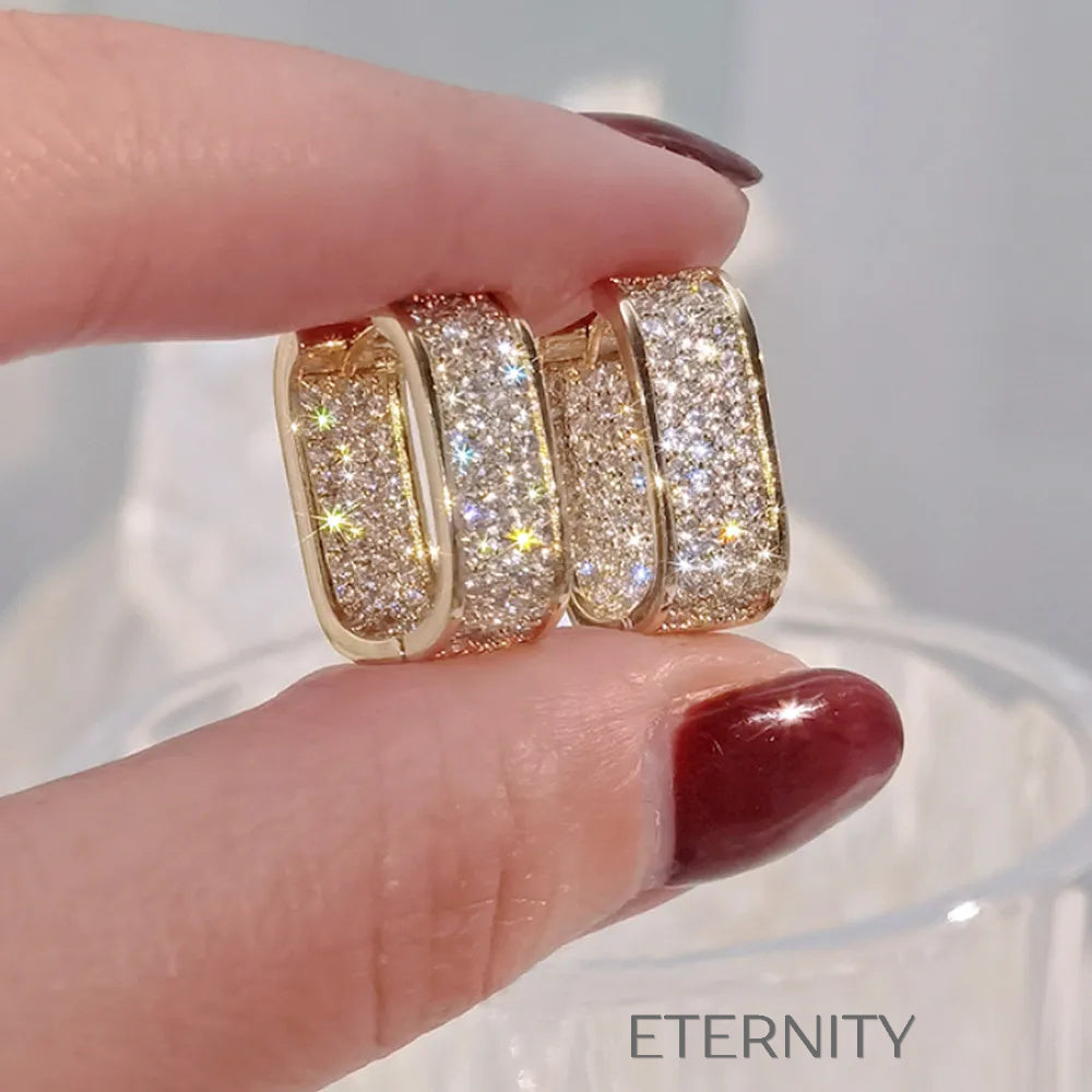 Zarcillos Glitter Hoop  Zarcillos Dorado Unica Acero Inoxidable  ETERNITY