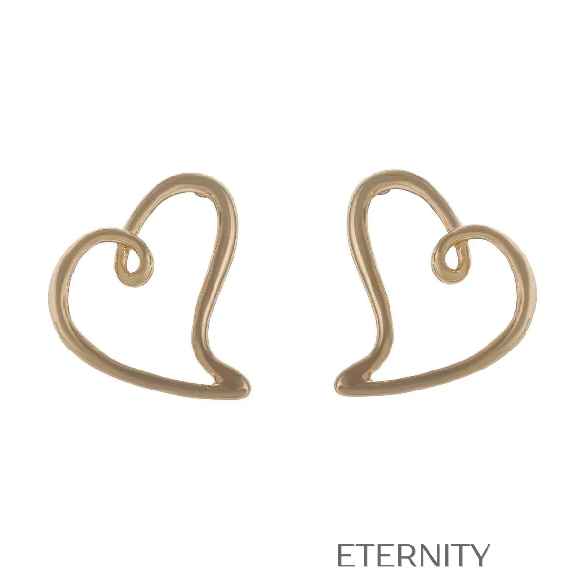 Zarcillo Liquid Heart Estilizado  Zarcillos Dorado Unica Acero Inoxidable  ETERNITY