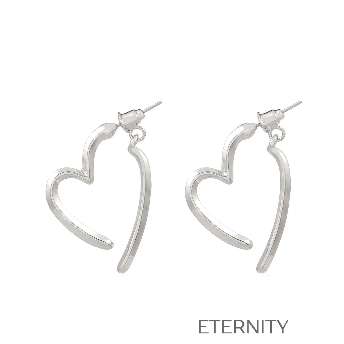 Zarcillos de Aro Infinite Love con Silueta de Corazón Abierta  Zarcillos Dorado Unica Acero Inoxidable  ETERNITY