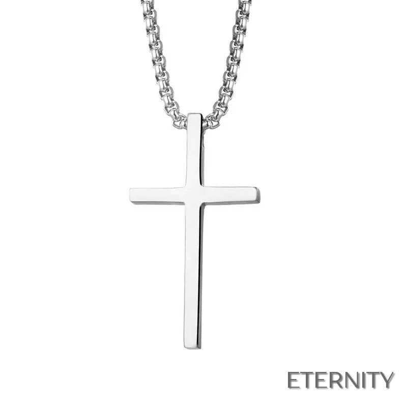 Collar con Colgante de Cruz Religiosa Vintage Simple para Hombre2