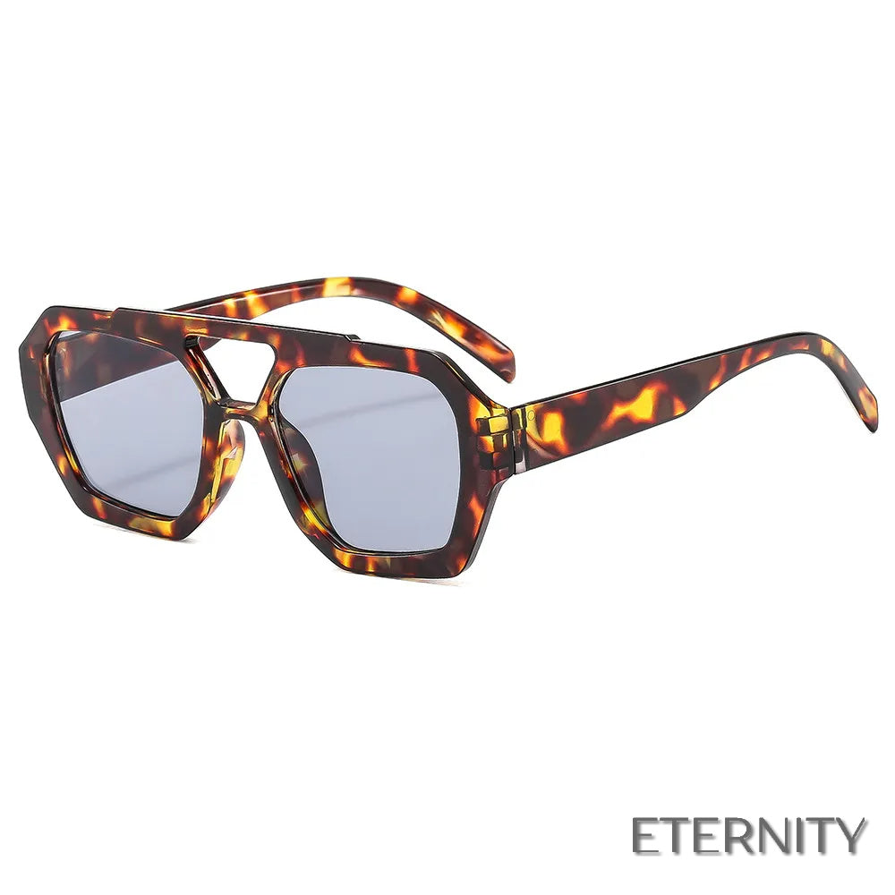 Lentes de Sol Modernos para Mujer: Montura Carey con Doble Puente - ETERNITY