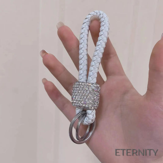 Llaveros Femeninos de Moda con Cuerda Trenzada y Cristales - ETERNITY