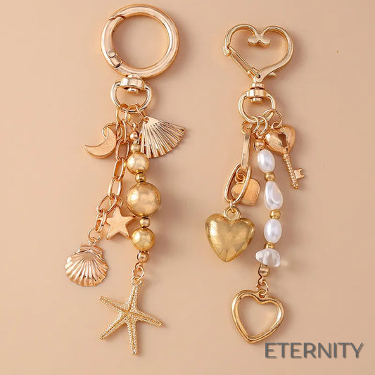 Llavero Creativo de Moda para Mujer con Estrella y Estrella de Mar