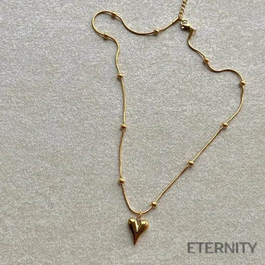 Cadena Femenina con Cuentas Finas y Corazón Minimalista - ETERNITY