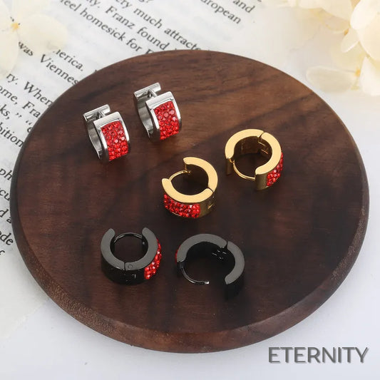 Zarcillos de Aros Pequeños con Cristales1 - ETERNITY