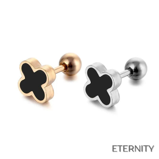 Zarcillos de Trébol de Cuatro Hojas con Esmalte - ETERNITY
