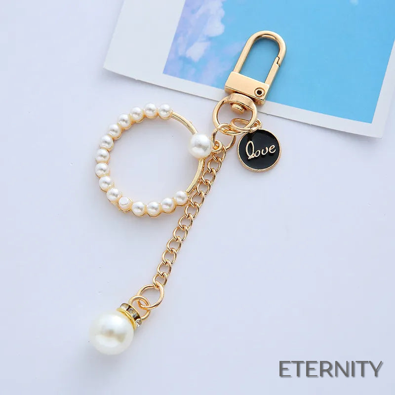 Llaveros Adorables para Mujer con Diseño de Corazón de Perlas y Detalles Dorados - ETERNITY