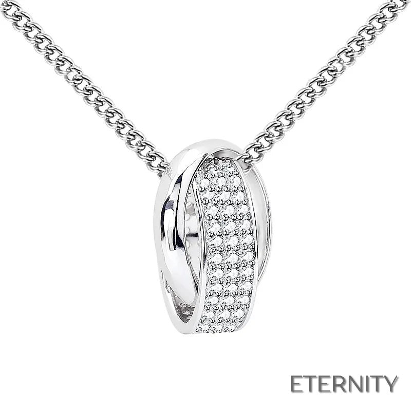 Cadena Masculina Elegante con Colgante de Dos Aros Unidos Luminosos - ETERNITY