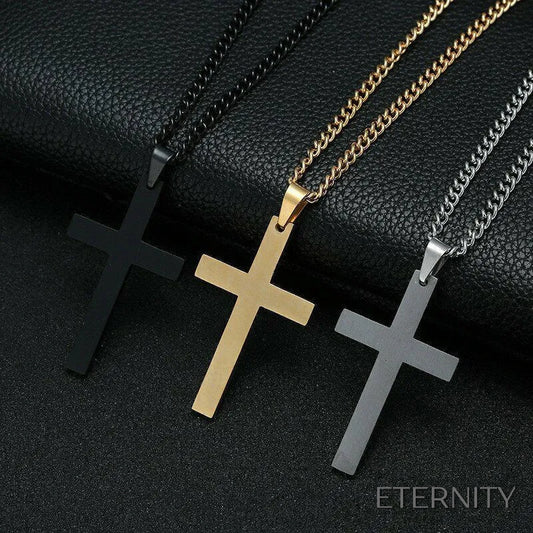 Cadena Unisex con Dije de Cruz Lisa y Brillante - ETERNITY