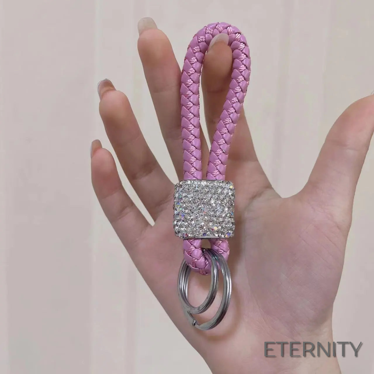 Llaveros Femeninos de Moda con Cuerda Trenzada y Cristales - ETERNITY