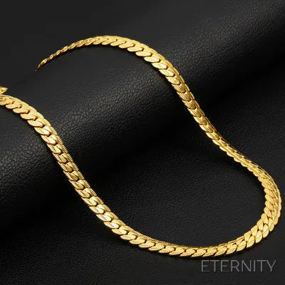 Cadena Masculina Elegante con Acabado Plateado/Dorado y Eslabones Modernos - ETERNITY
