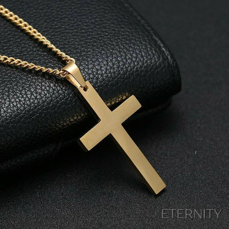 Cadena Unisex con Dije de Cruz Lisa y Brillante - ETERNITY
