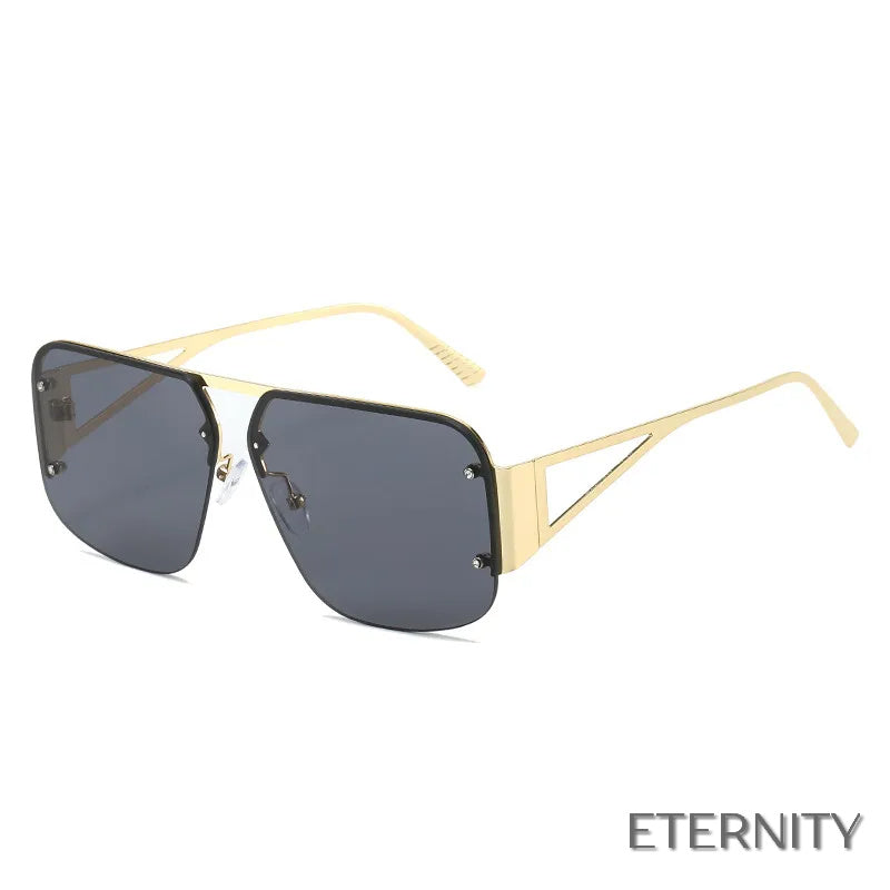 Lentes de Sol Modernos Retro: Cuadradas con Media Montura y Cristales Degradados