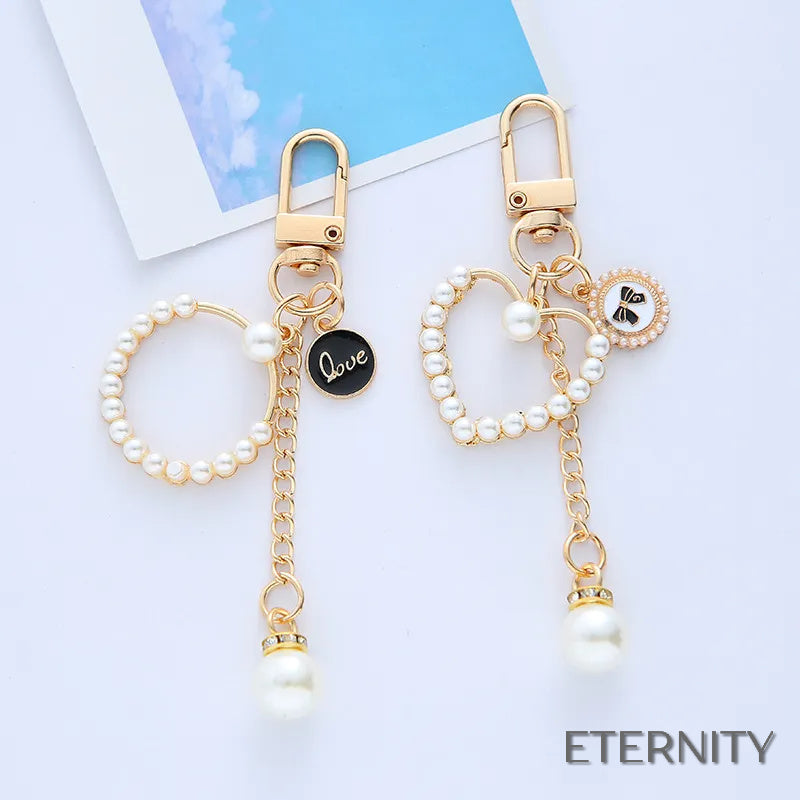 Llaveros Adorables para Mujer con Diseño de Corazón de Perlas y Detalles Dorados - ETERNITY