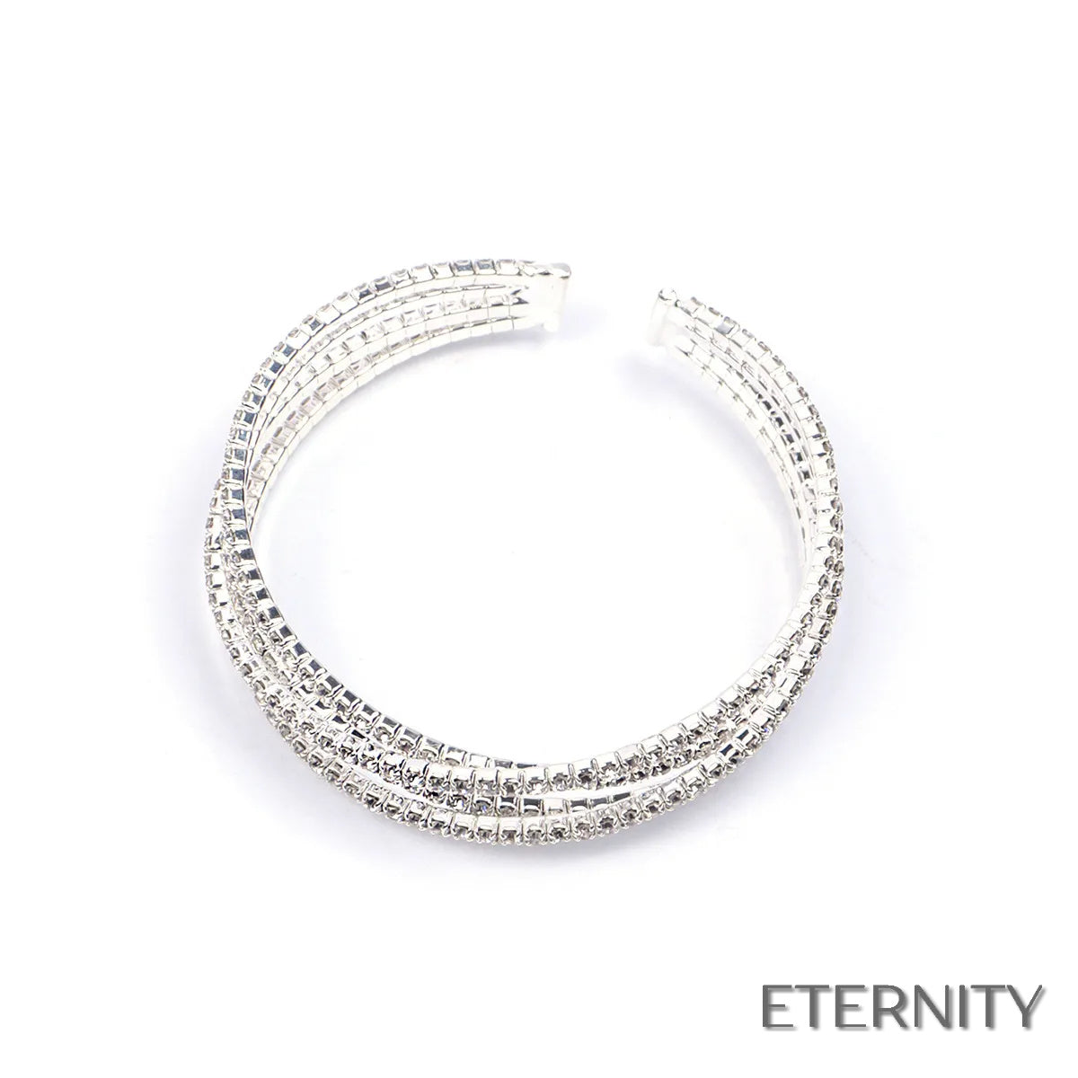 Elegante Pulsera Femenina Elástica con Circonitas Brillantes - ETERNITY