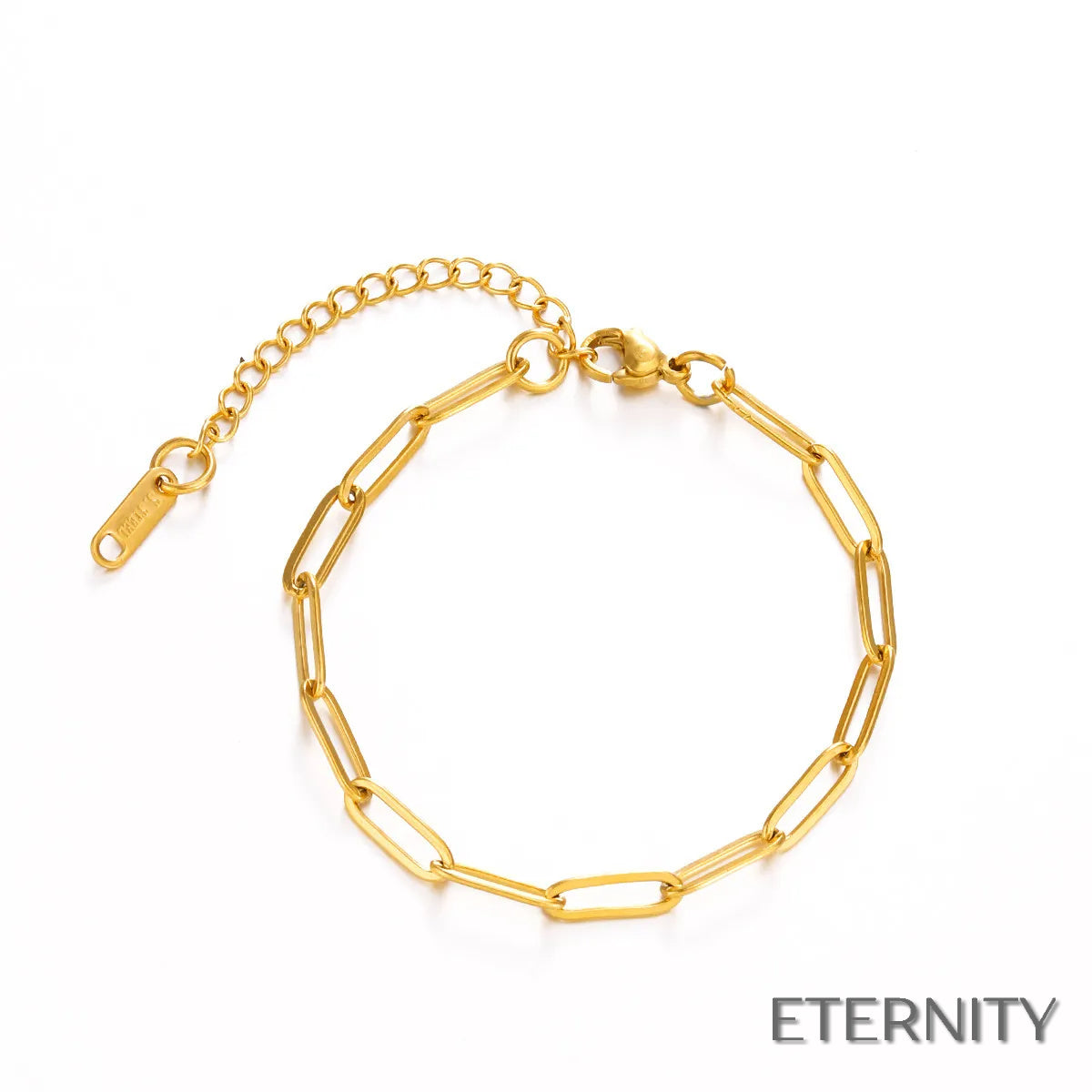 Pulsera de Mujer: Cadena Dorada con Eslabones Modernos - ETERNITY