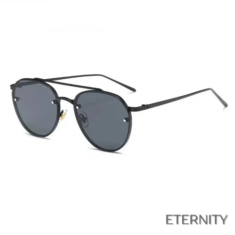Lentes de Sol Femeninas con Montura Delgada y Cristales Reflectantes Azules - ETERNITY