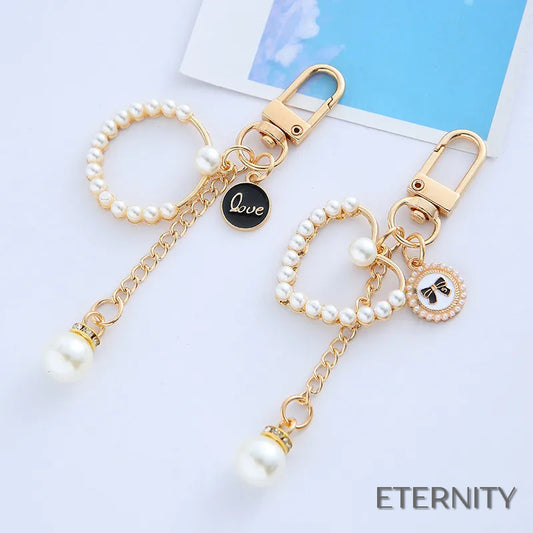 Llaveros Adorables para Mujer con Diseño de Corazón de Perlas y Detalles Dorados - ETERNITY