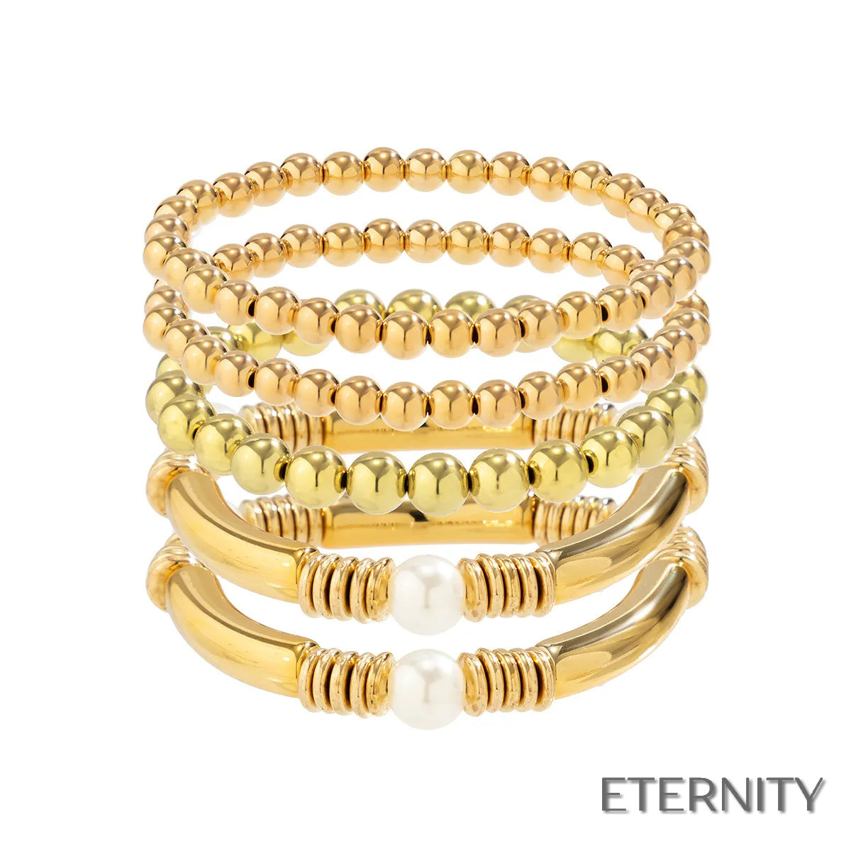 Pulseras Femeninas Modernas de Múltiples Capas de Cadena, Cuentas y Barra - ETERNITY