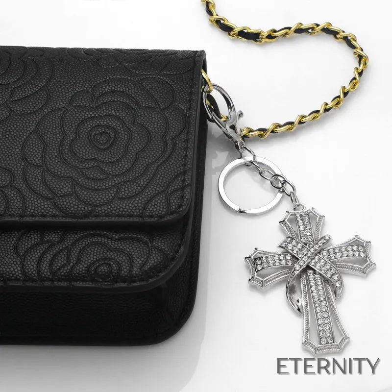 Llaveros Modernos con Cruz Cubierta de Cristales - ETERNITY